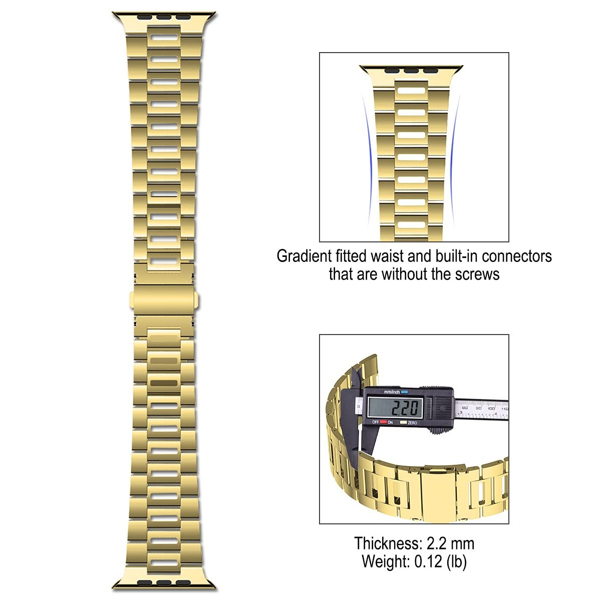 KeepWin Custom Metal Thin Watch strap Light Breathable Stainless Steel Smart Watch Bands for iWatch Band Series 87/6/5/4/3/2/1