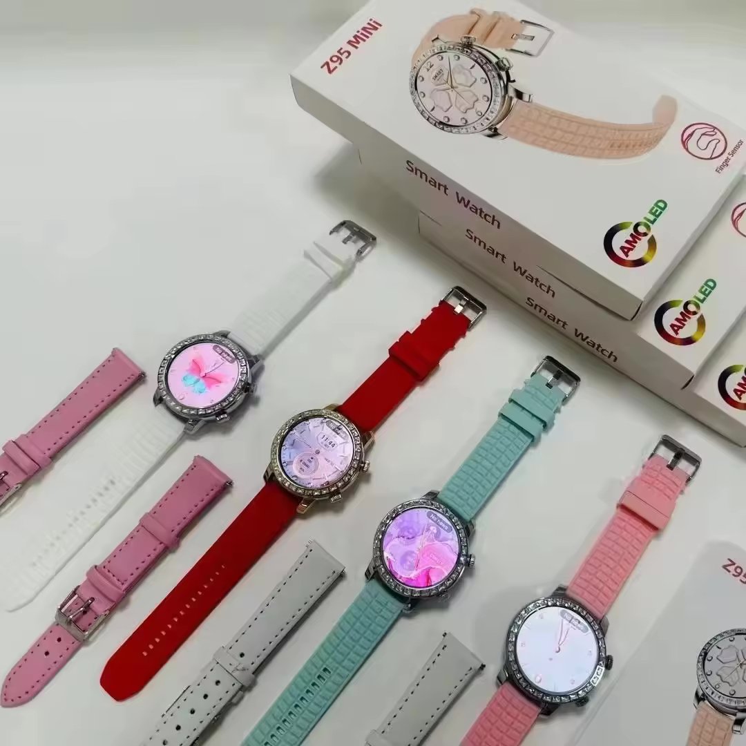2024 New Lady Smart Watch Z95 Mini 1.3inch Amoled Custom Logo Reloj Ladies Women Health Ip68 Z95mini Round Smartwatch