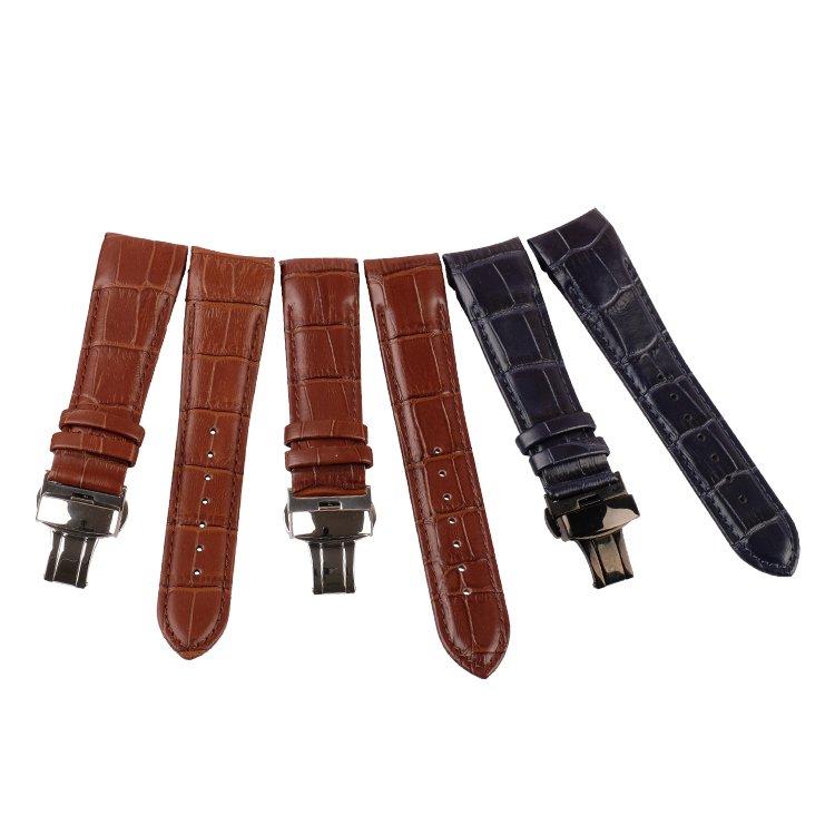 Snakeskin Leather Watch Strap 18/20/22/24mm Soft Noble Watch Band Buckle Smart Watch Strap with Metal High Quality Luxury 2pcs