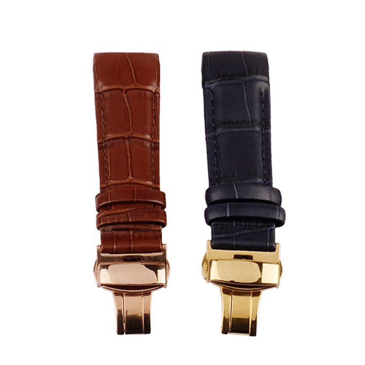Snakeskin Leather Watch Strap 18/20/22/24mm Soft Noble Watch Band Buckle Smart Watch Strap with Metal High Quality Luxury 2pcs