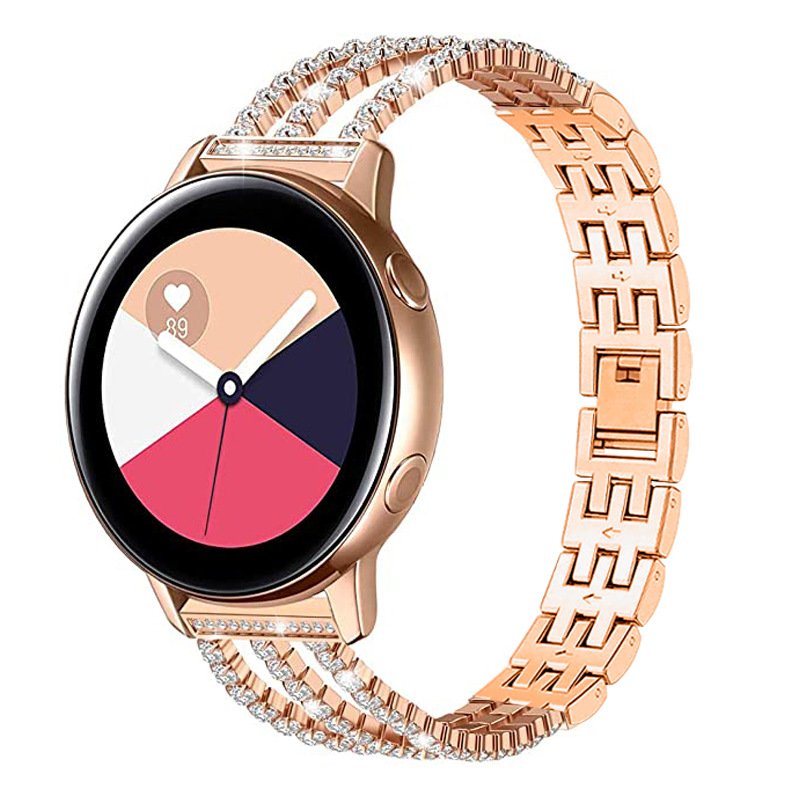 Women Wrist Strap 20mm 22mm Replacement Diamond Stainless Steel Smart Watch Band