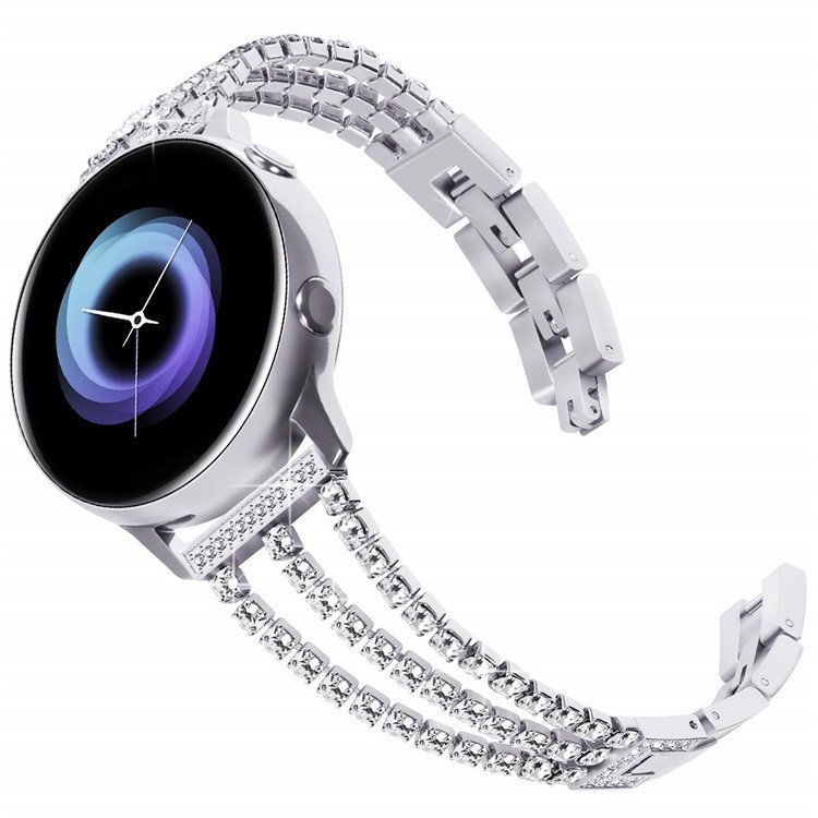 Women Wrist Strap 20mm 22mm Replacement Diamond Stainless Steel Smart Watch Band