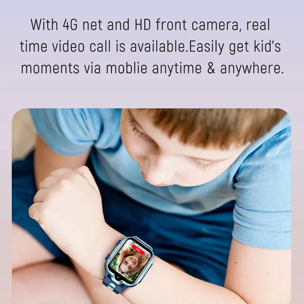 Big screen smart watch 1.69 inches K15 HD video call 4G smartwatch GPS tracking device SIM card SOS IP67 waterproof kids watch