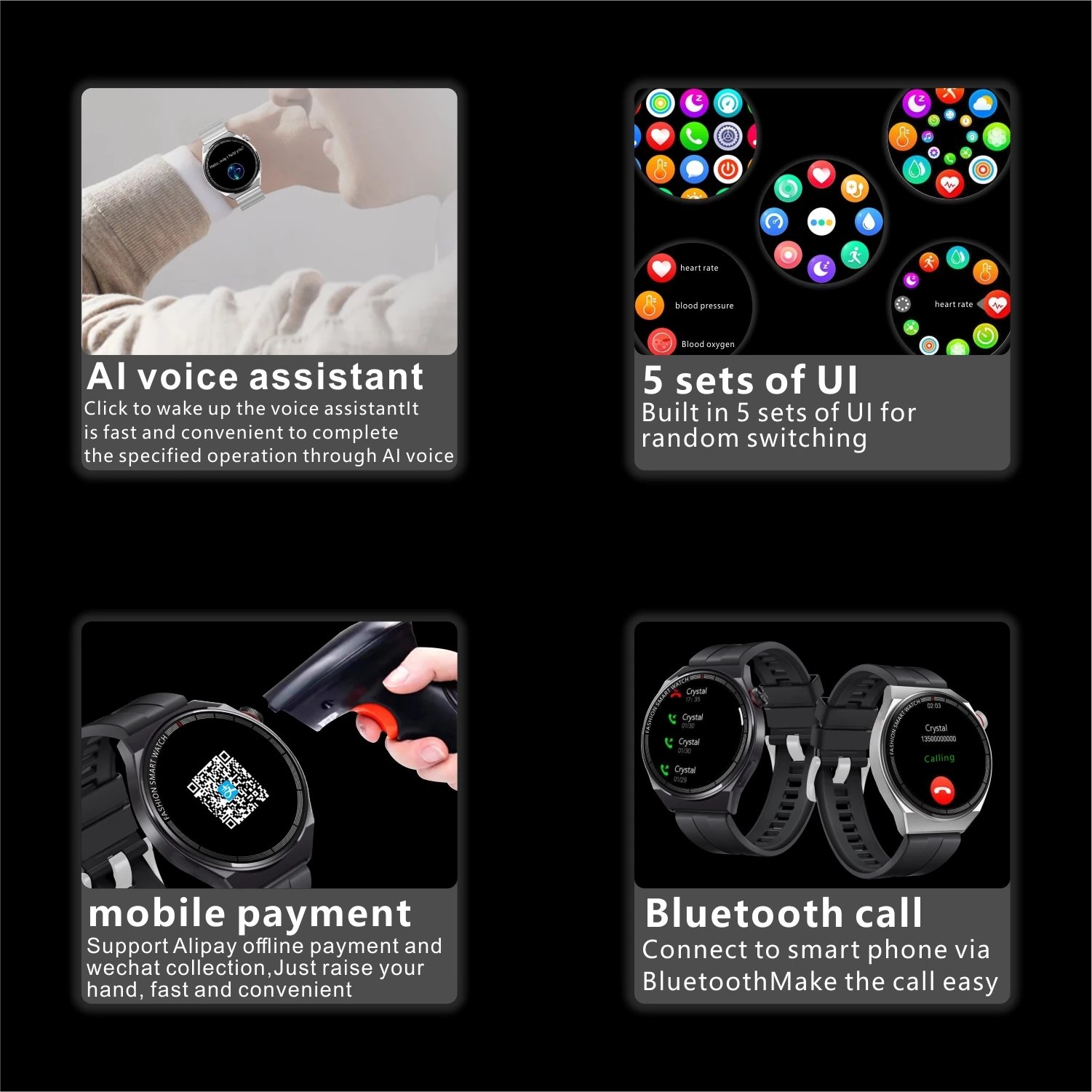 2022 New arrival P5 Max 1.39inch 380mAh big battery smart watch bt calling function wireless charging smart watch