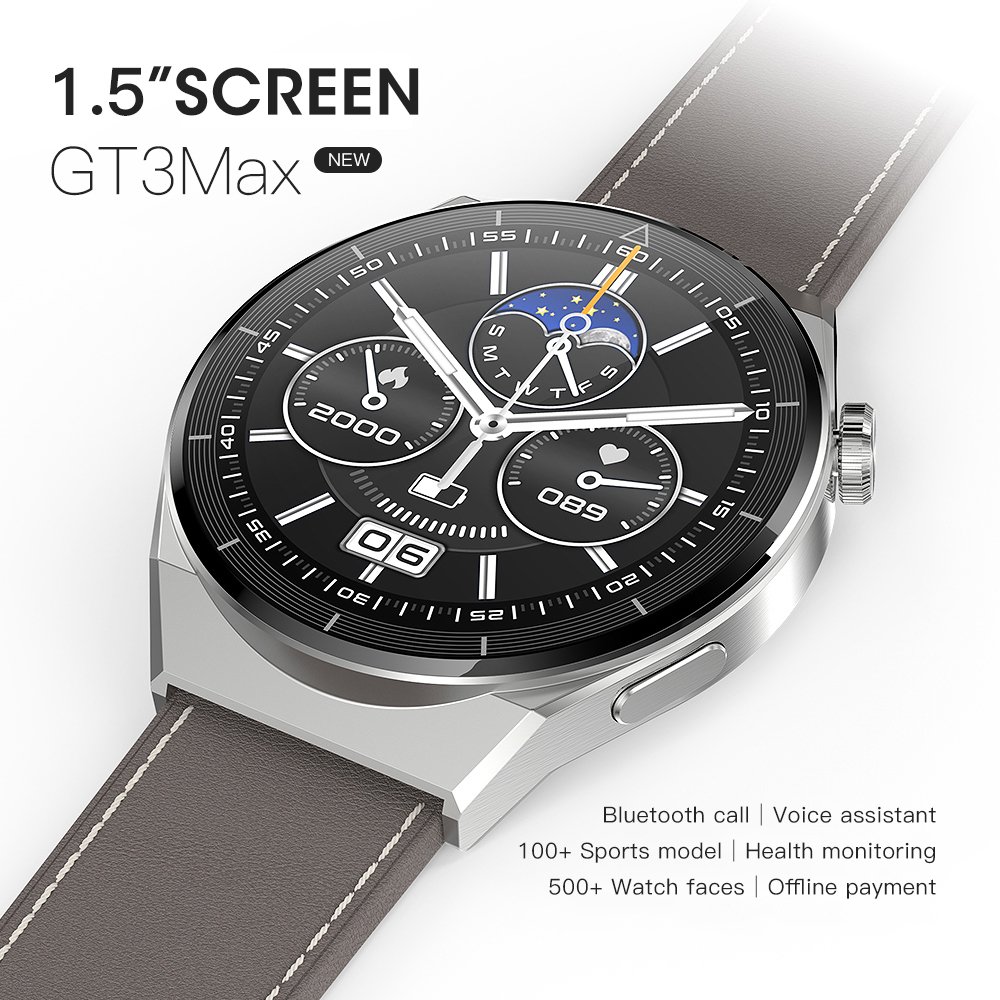 New arrivals GT3 Max Smart watch 1.5inch HD full screen smart fitness phone tracking wrist wireless charging smart watch