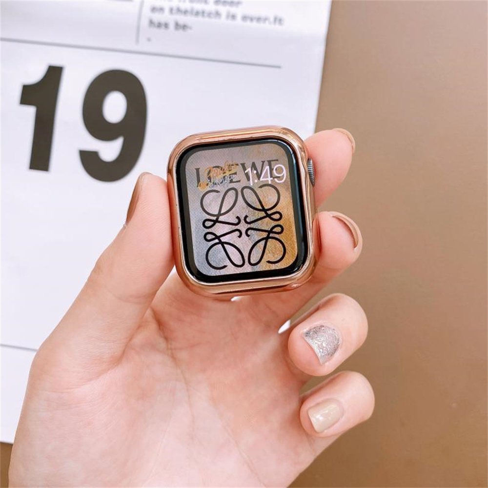 Soft TPU smart watch cases for iwatch 40mm 38mm electroplate luxury apple watch case 44mm 42mm series 7 6 5 4 3 se
