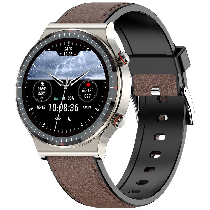 ECG HRV Monitor Smart Watch SPO2 Body Temperature Round ECG PPG Smart Watch