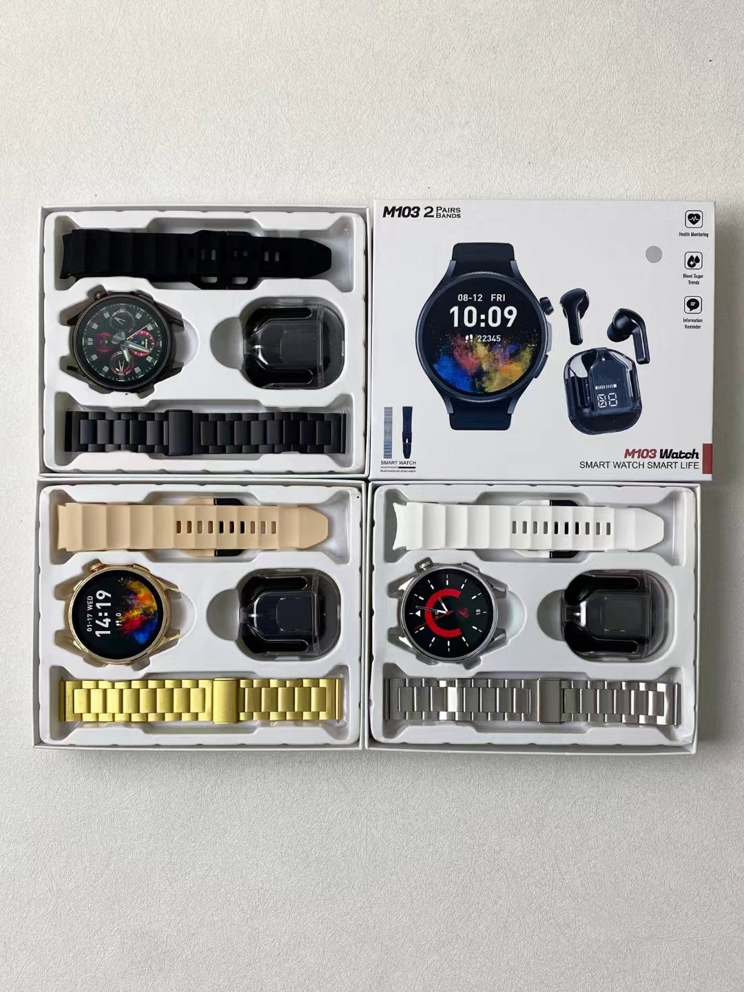 2024 Smartwatch M103 with earphone Calling Blood Oxygen Monitoring Inteligente Sport Watch for Men and Women Smartwatches