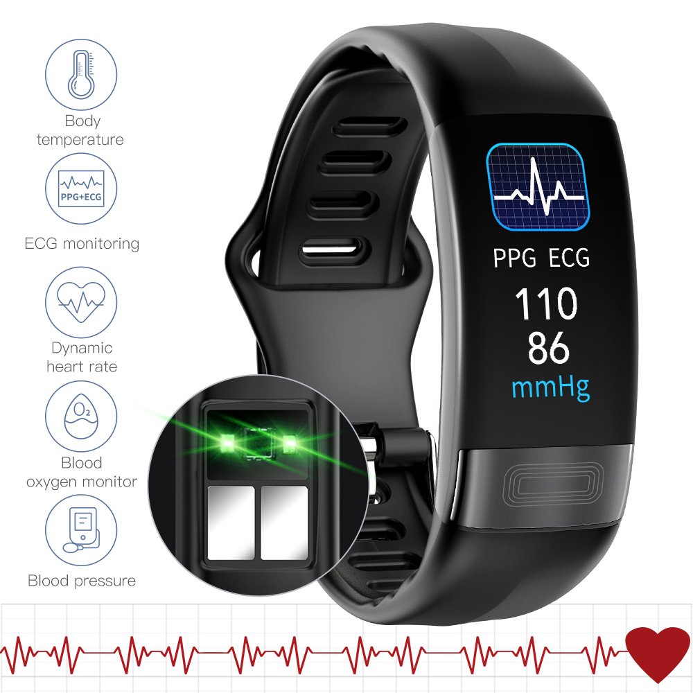 IP67 Waterproof ECG PPG HRV SPO2 Smart Watch Bracelet Health Tracker Blood Pressure Oxygen Smart Band With SDK