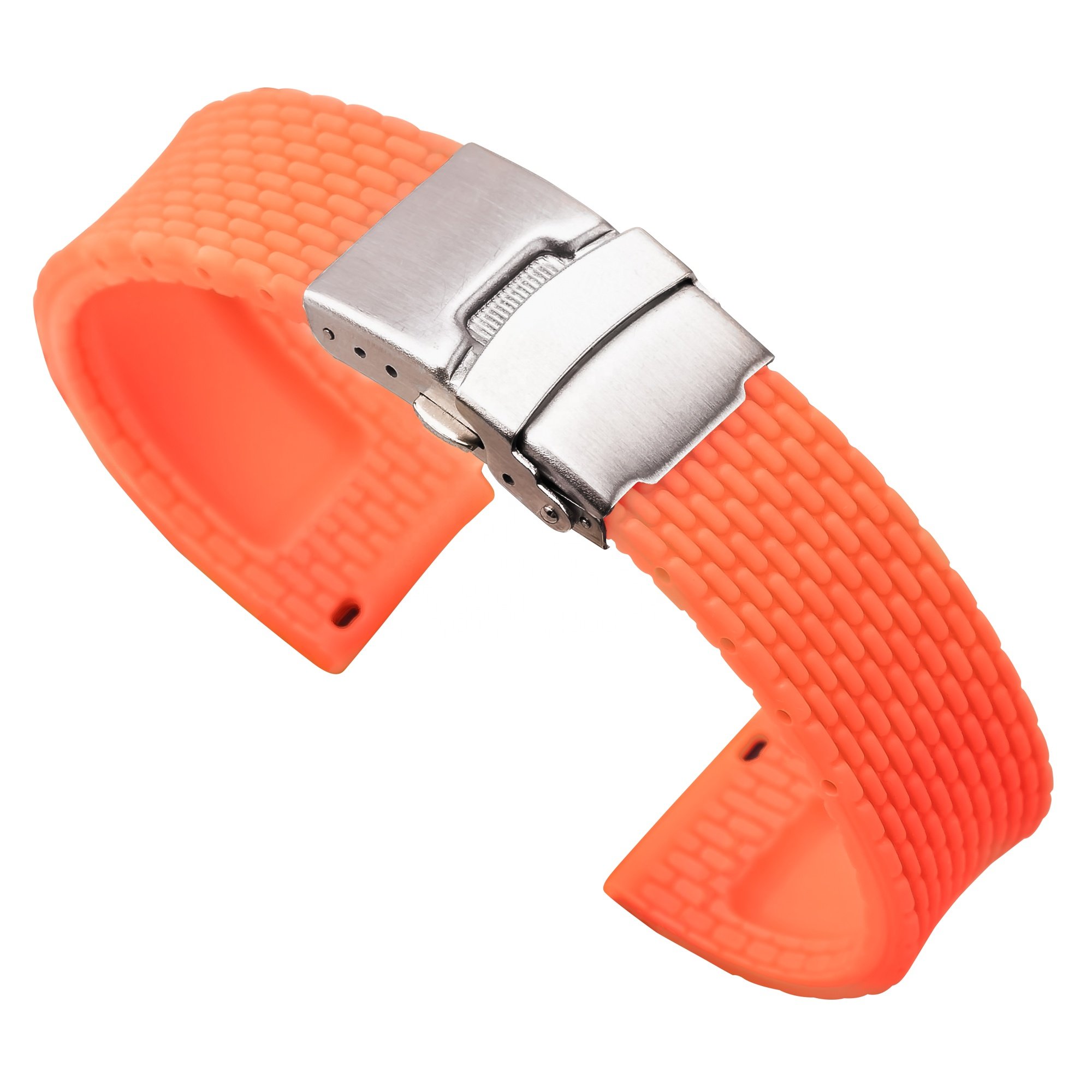 18mm 20mm 22mm 24mm Waterproof Silicone Bracelet Watch Strap Deployment Buckle Rubber Watch Bands