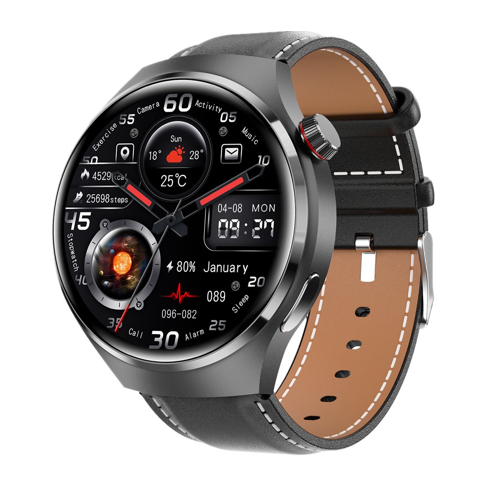 Round 1.53 Inch Screen BT Call Voice Assistant NFC Door Open Customize Watch Face GT4 Pro Smart Watch