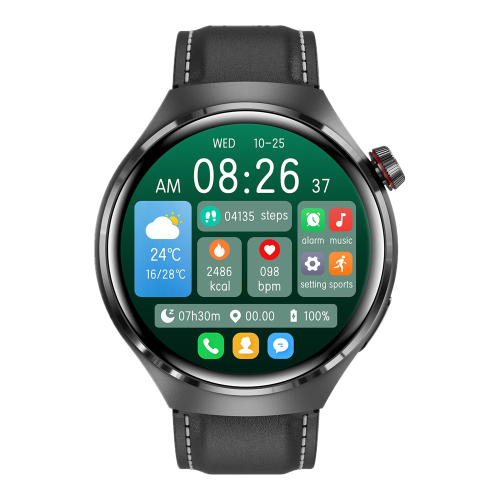 Round 1.53 Inch Screen BT Call Voice Assistant NFC Door Open Customize Watch Face GT4 Pro Smart Watch
