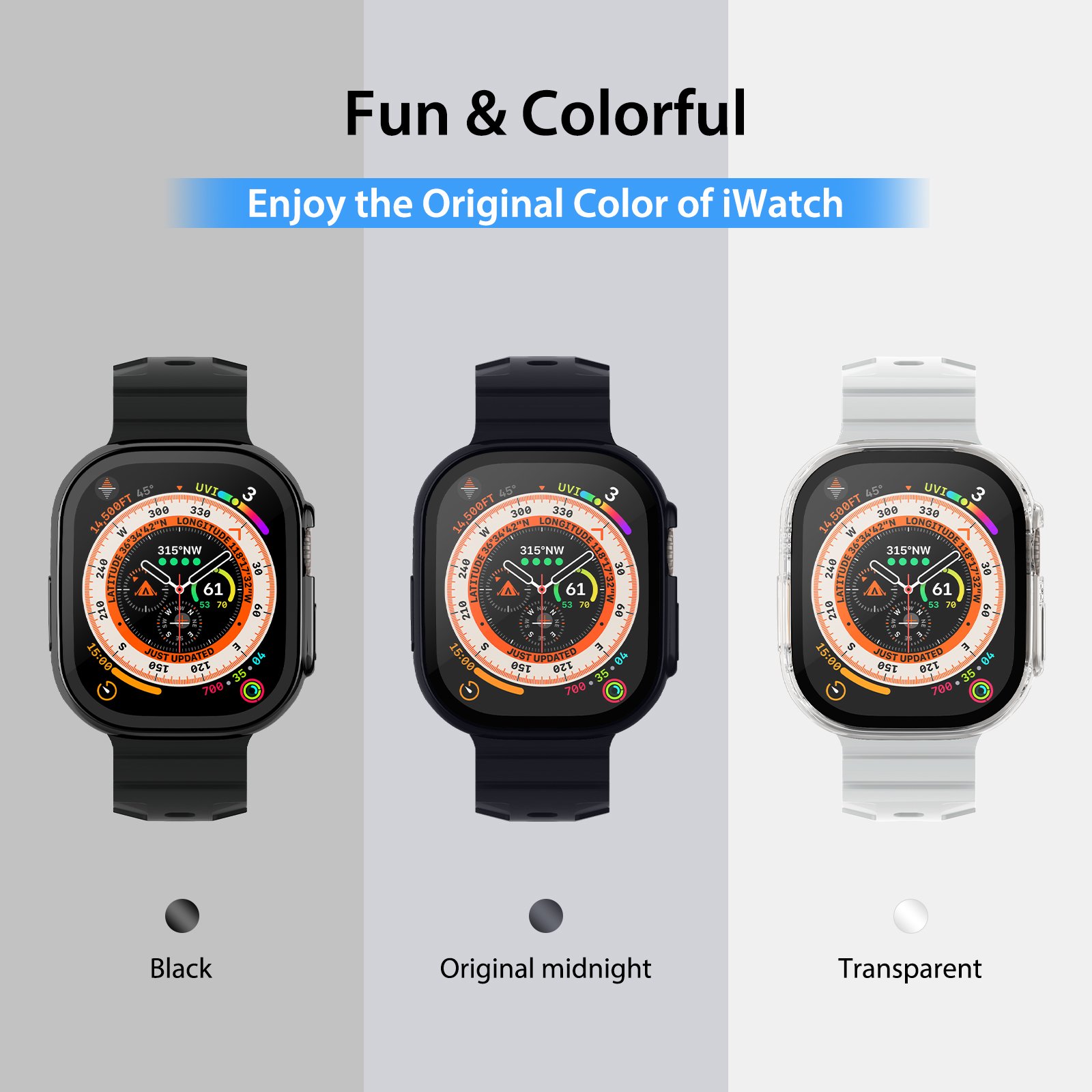 A-BK069 Smart Watch Ultra 49mm Case 2 IN 1 PC Tempered Film Integrated Ultra Watch Case for Apple Watch 49mm Apple Ultra Series