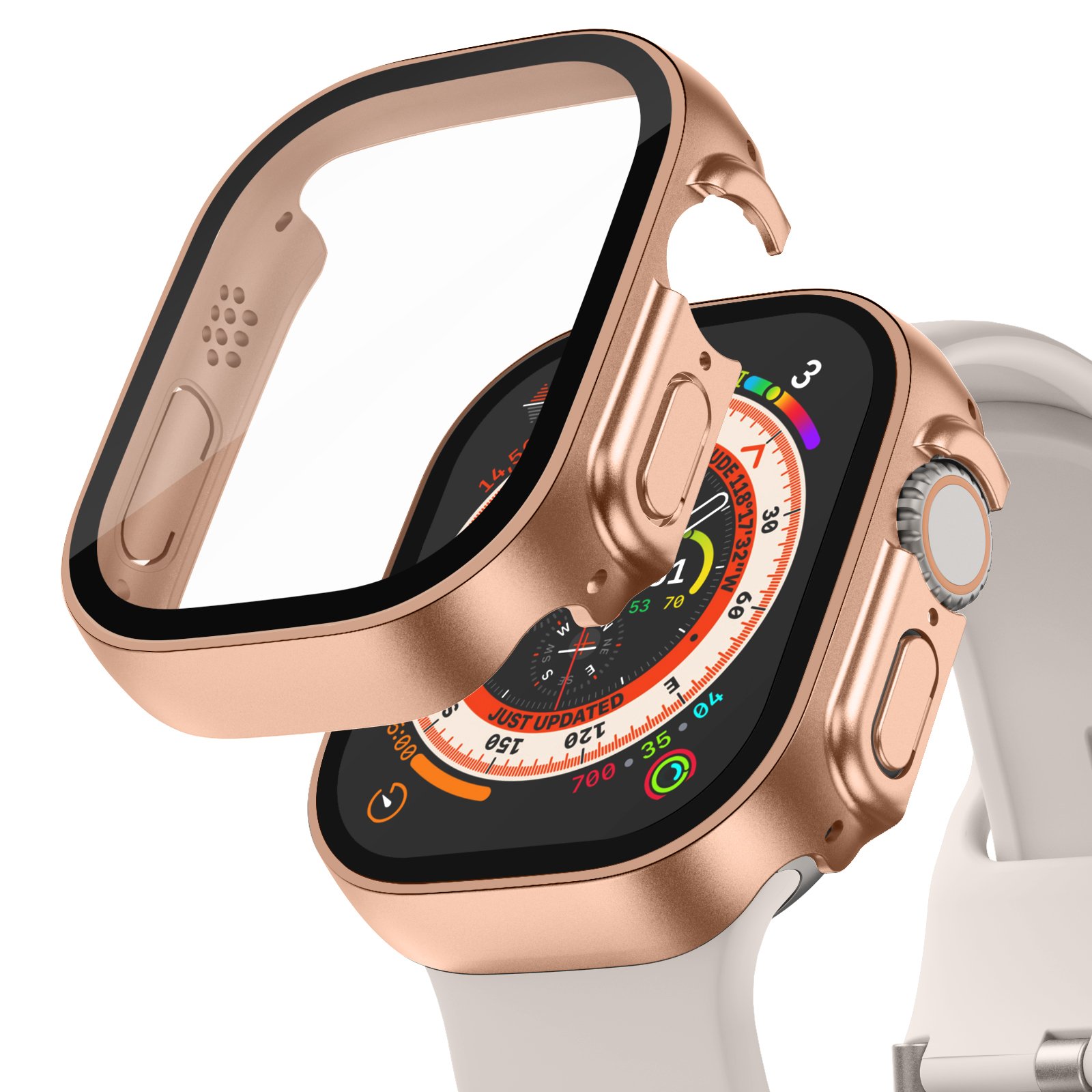 A-BK069 Smart Watch Ultra 49mm Case 2 IN 1 PC Tempered Film Integrated Ultra Watch Case for Apple Watch 49mm Apple Ultra Series