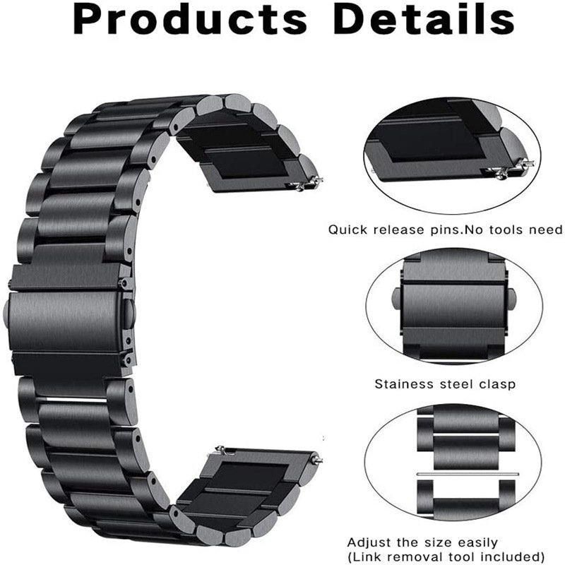 LAIHE Wholesale Quick Release Replacement Luxury 20 22mm Stainless Steel Smart Watch Strap Band For Garmin GT Series