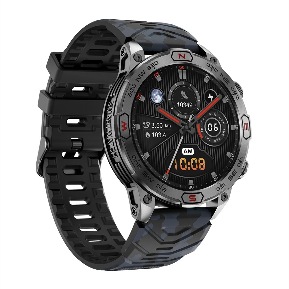 Smart Watch KC86 Men 1.43inch Large AMOLED Screen BT Call Flashlight Compass 450mAh Outdoor Sport Fitness Tracker Smartwatch