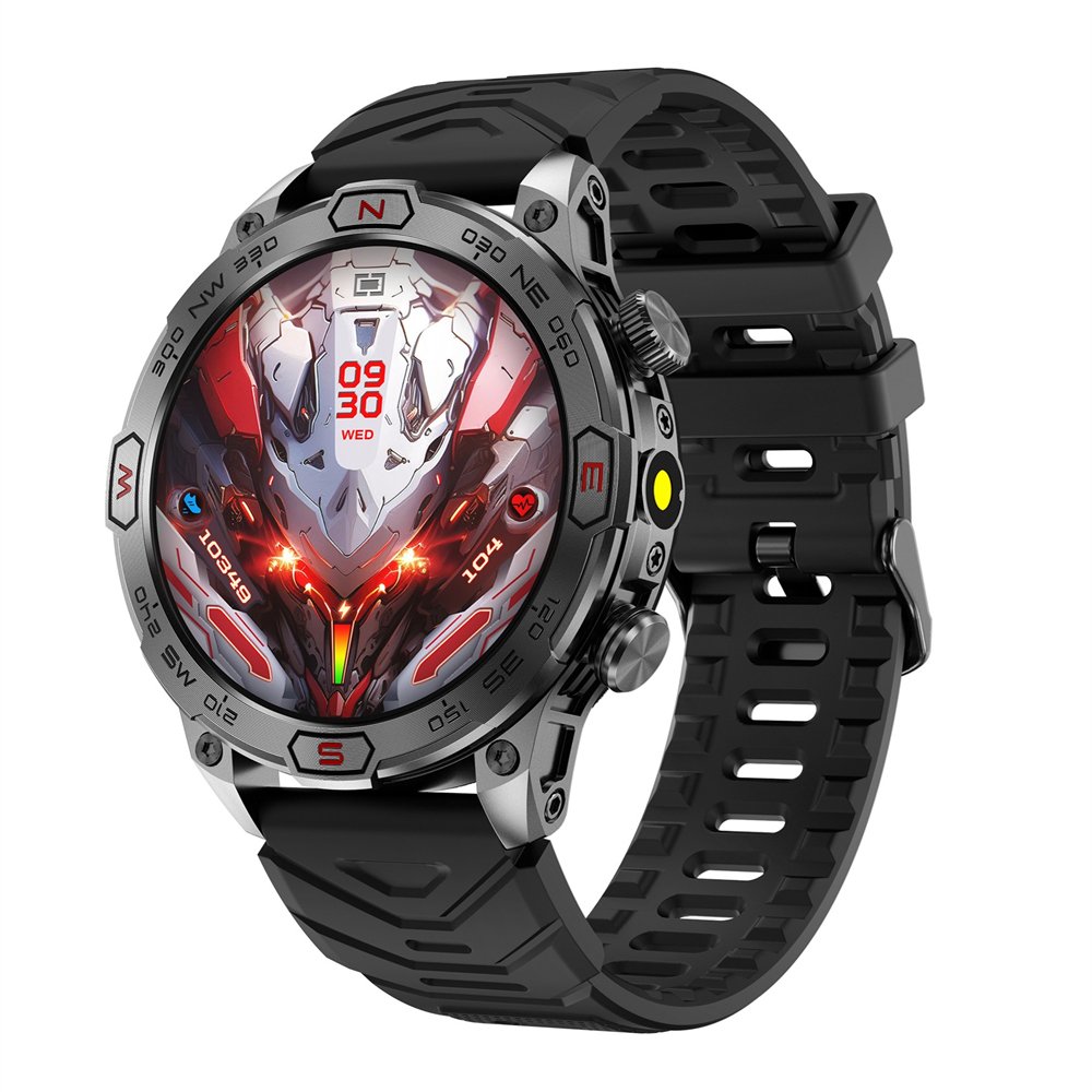 Smart Watch KC86 Men 1.43inch Large AMOLED Screen BT Call Flashlight Compass 450mAh Outdoor Sport Fitness Tracker Smartwatch