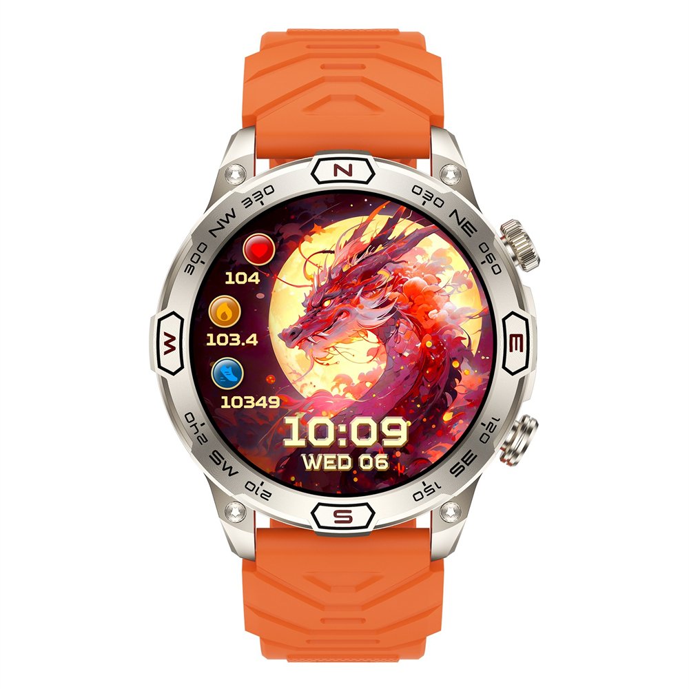 Smart Watch KC86 Men 1.43inch Large AMOLED Screen BT Call Flashlight Compass 450mAh Outdoor Sport Fitness Tracker Smartwatch