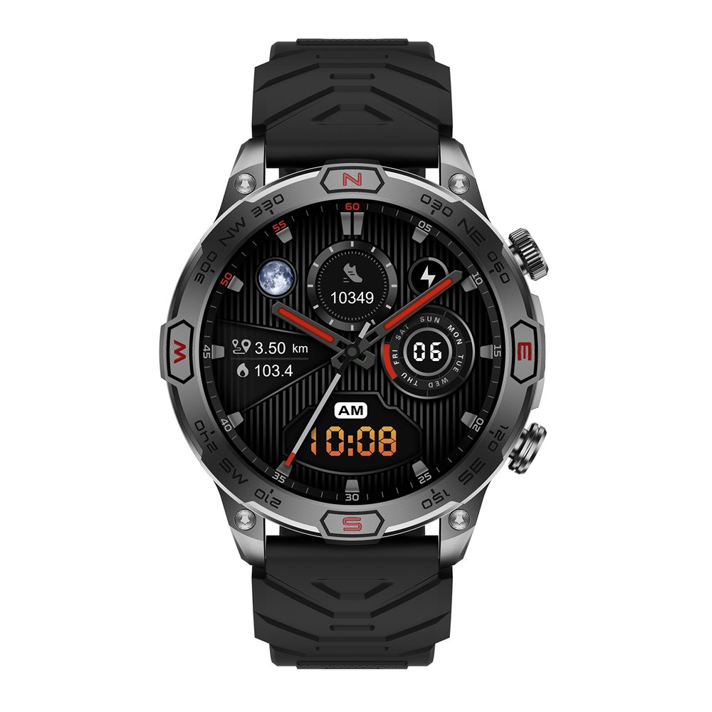 Smart Watch KC86 Men 1.43inch Large AMOLED Screen BT Call Flashlight Compass 450mAh Outdoor Sport Fitness Tracker Smartwatch