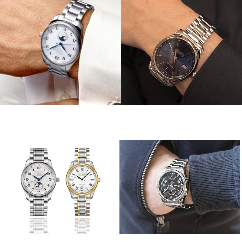 Luxury bracelet Stainless Steel Watch Band metal strap with curvy end fit for universal smart watches 18mm 20mm 22mm