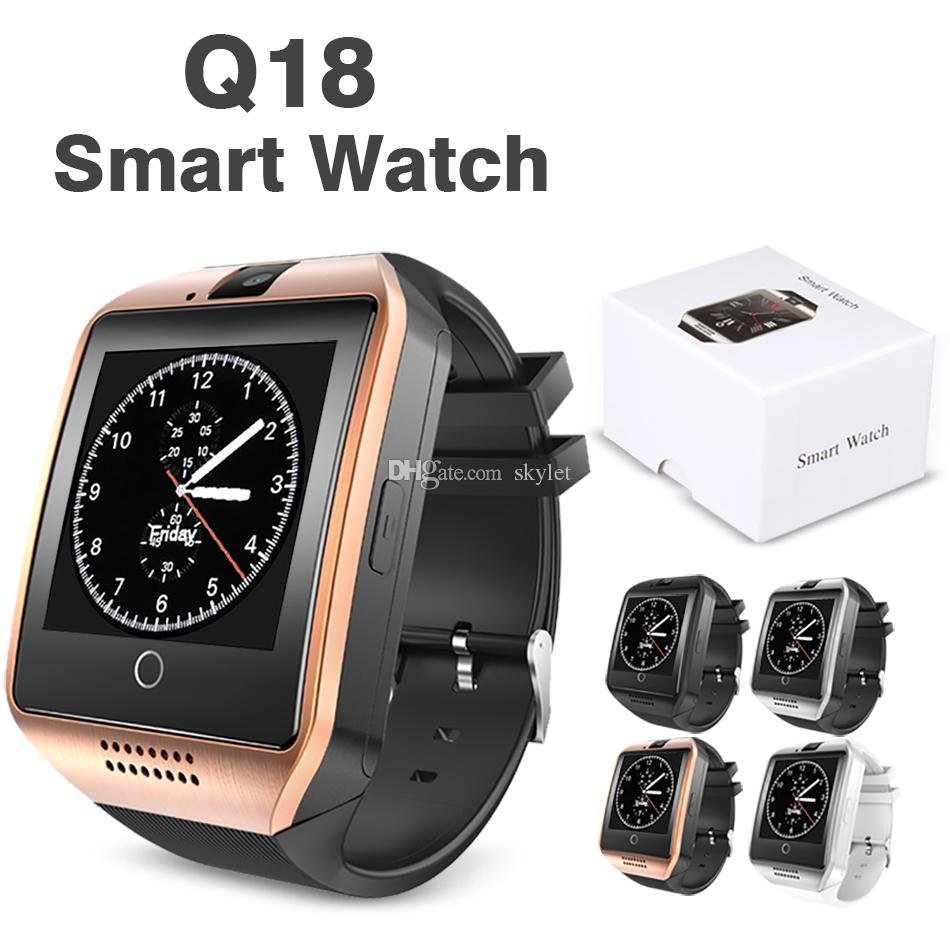 Full Touch smart band Round design high capacity battery Q18 smart watch phone with camera