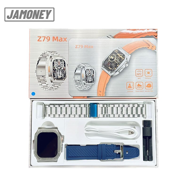 Men HD 2.1 320*385 460Mah Z79Max Smart Watch Z79 Max Ultra Stainless Steel Ip68 Waterproof Compass Nfc Gps Sos Sports Smartwatch