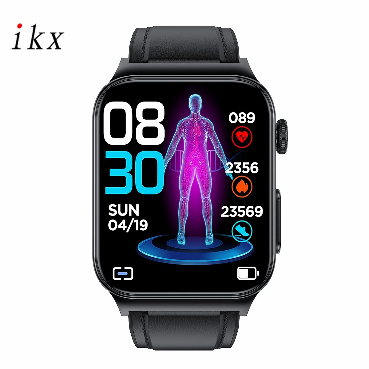 E500 Smart Watch Series 8 for Apple Heart Health Monitor Body Temperature BT Call with Leather Watch Band Reloj Smartwatch
