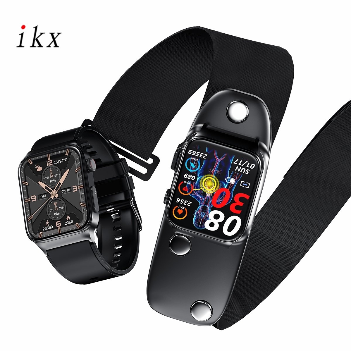 E500 Smart Watch Series 8 for Apple Heart Health Monitor Body Temperature BT Call with Leather Watch Band Reloj Smartwatch