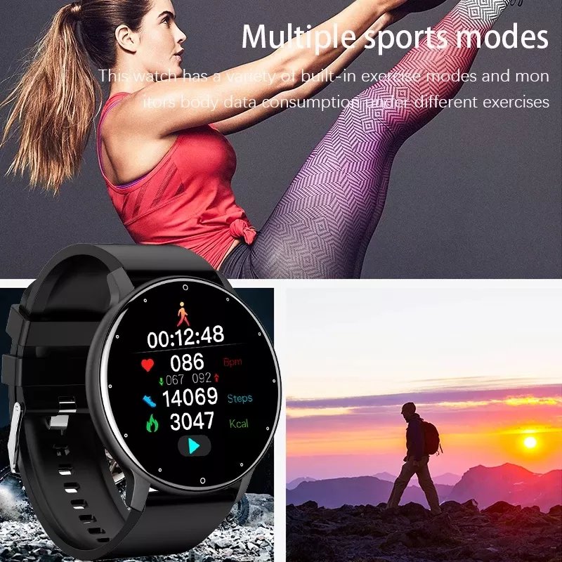New arrival 2022 ZL02D smart bracelet Android fashion reloj smart watches Heart rate monitor Round smart watch