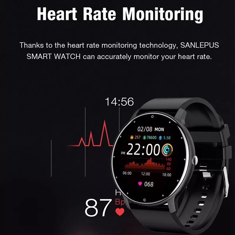 New arrival 2022 ZL02D smart bracelet Android fashion reloj smart watches Heart rate monitor Round smart watch