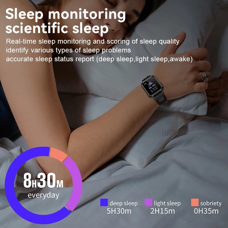 LIGE New Military Bluetooth Call Smart Watch Men 2.01" Sports Fitness Bracelet Waterproof Voice Assistant Smartwatch For Men