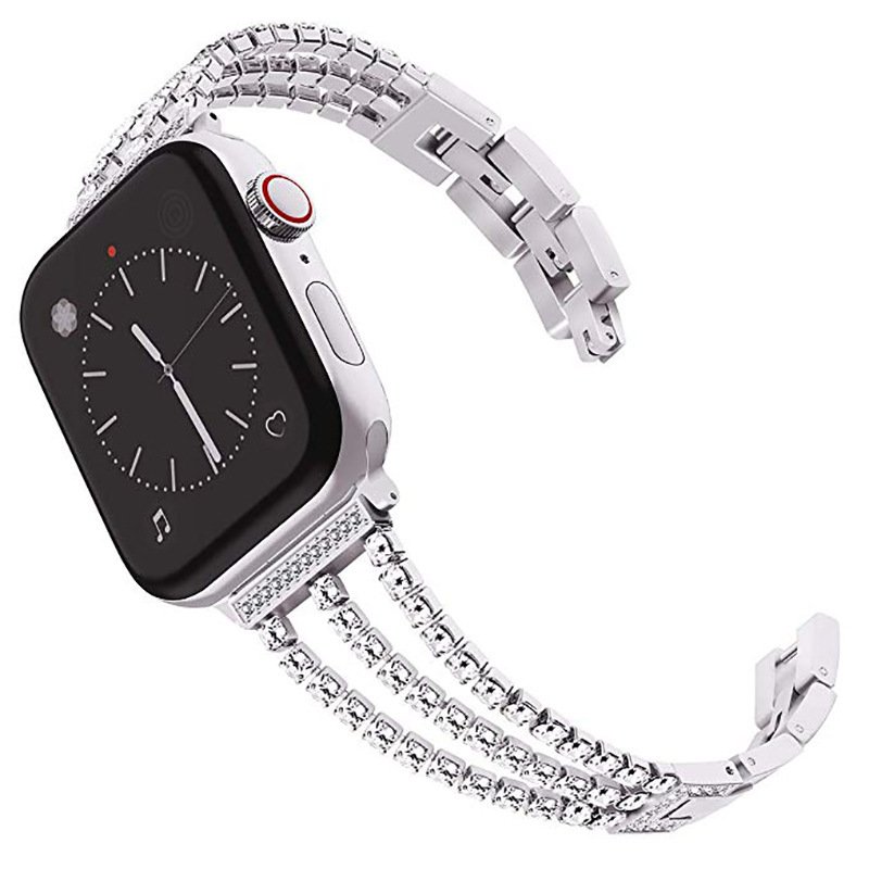 Fashion Diamond Stainless Steel Bracelet Watch Bands for Apple Watch Series 7 6 5 4 3 2 1 SE