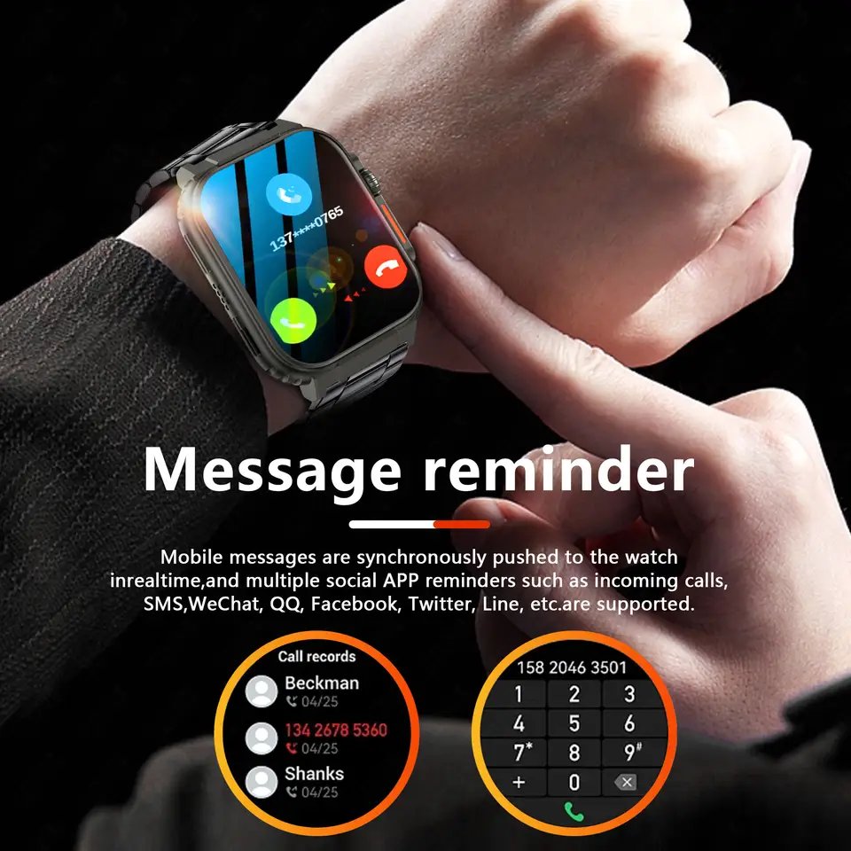 Hot selling product 2024 watches sport man outdoor smart watch for men IP68 waterproof watch smart Android IOS