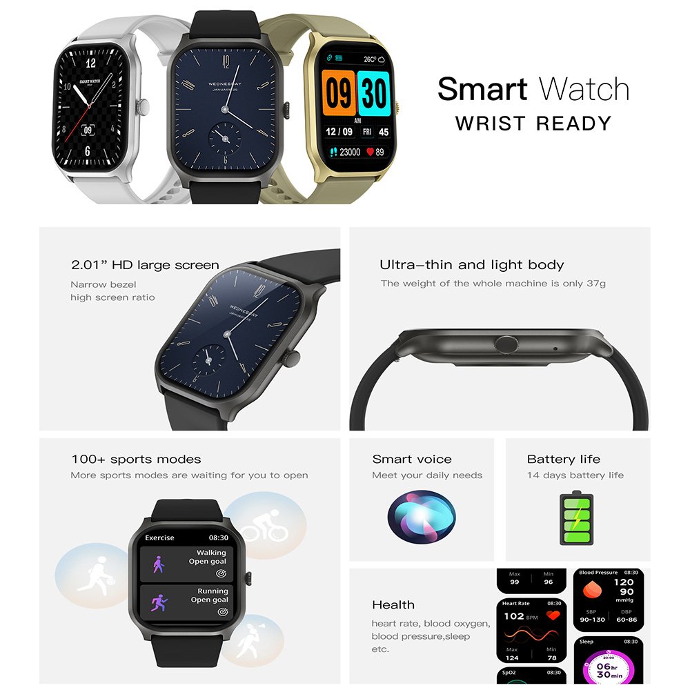 ZL77 Smartwatch 2.01 Inch Hd Large Screen Men Women Bt Call Remote Camera music Fashion smart Watch