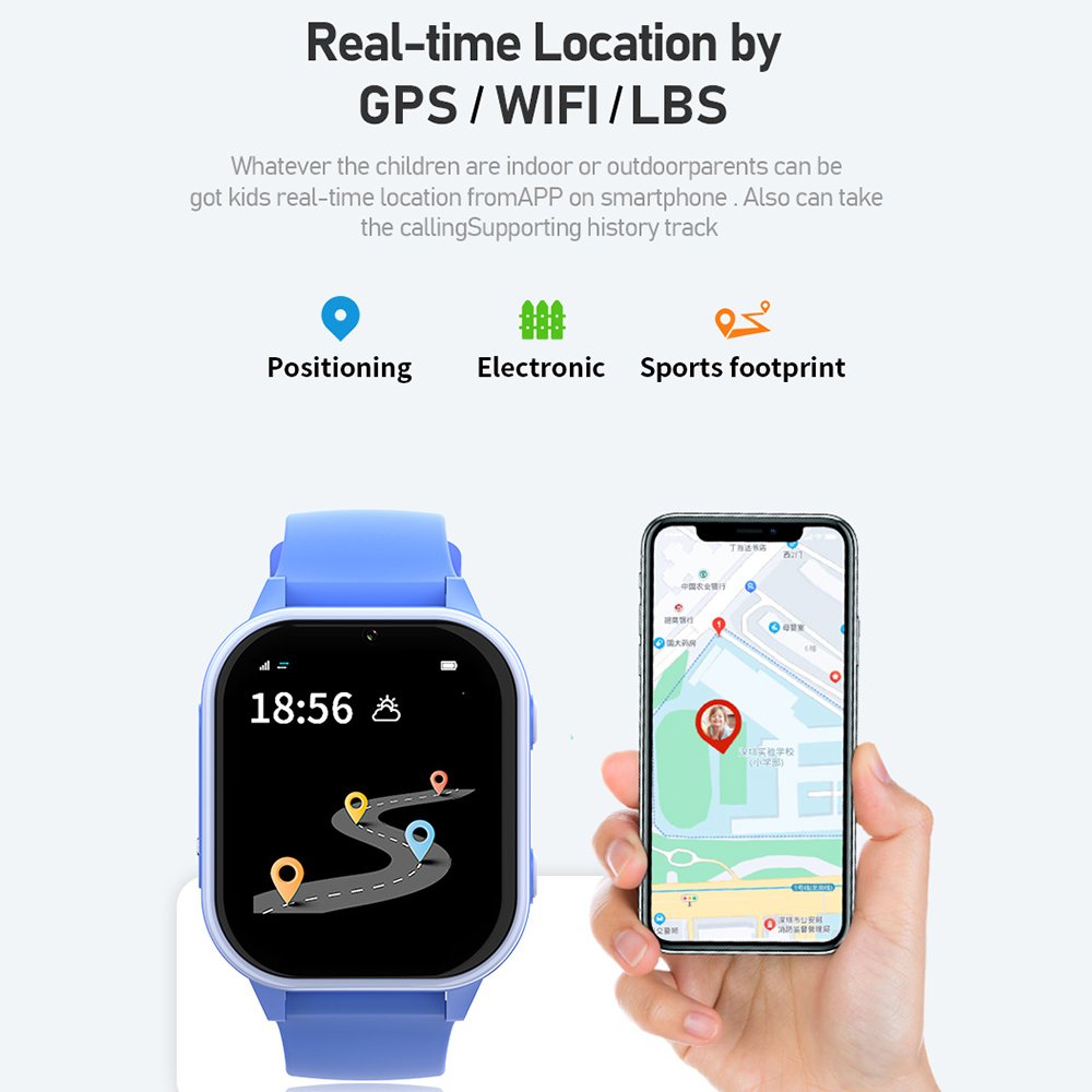 Top grade 4G smart watch D1 WiFi LBS GPS smartwatches IP67 waterproof real-time tracking device with SMS music video call