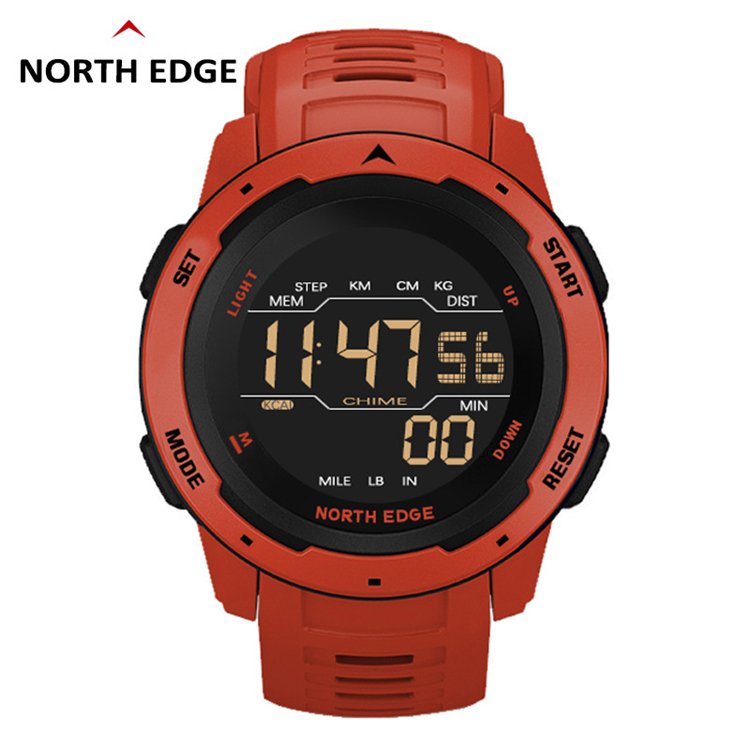 NORTH EDGE Watch MARS Men Digital Chronograph Pedometer Calorie Sports Fashion waterproof smart watches 2022