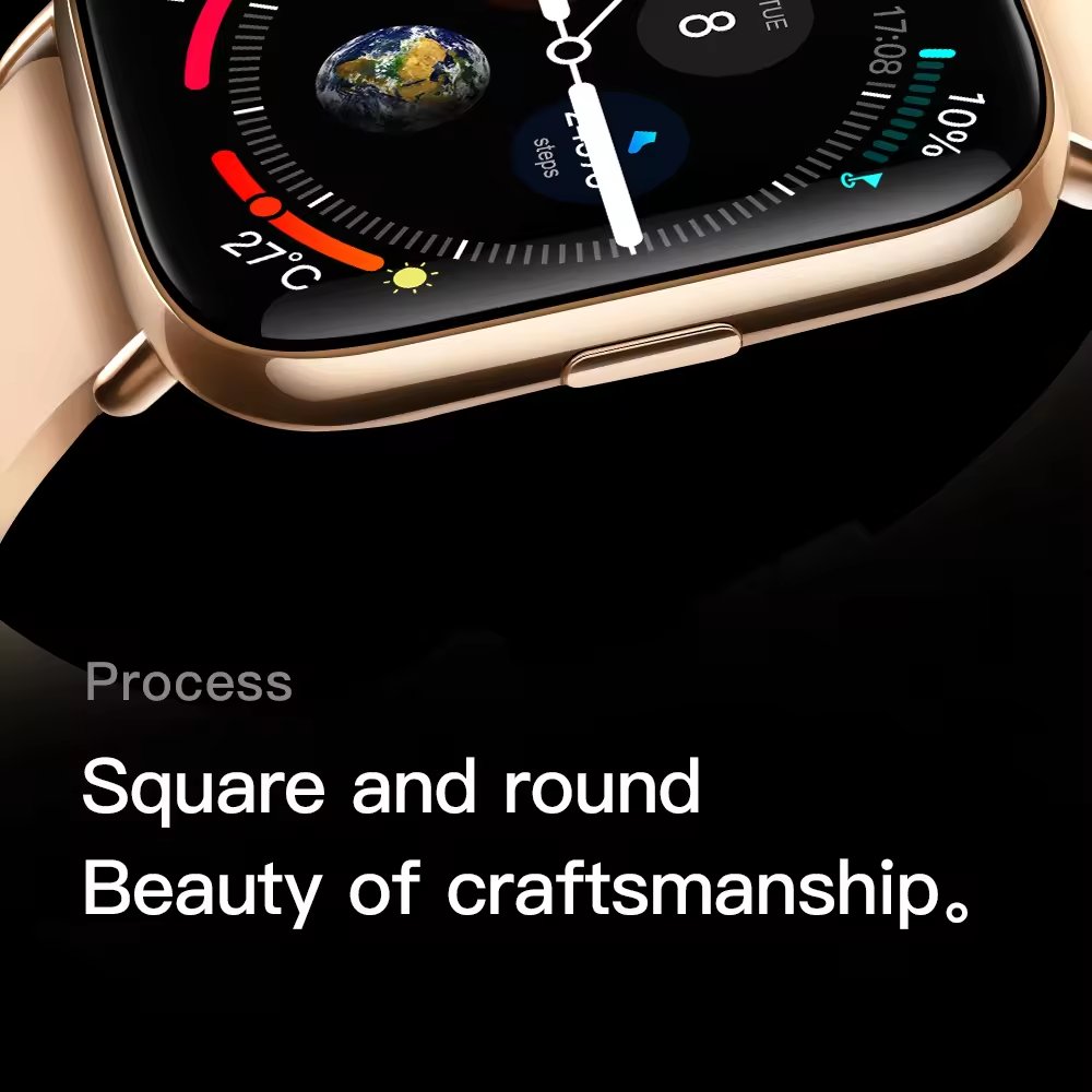 UM68T Smartwatch Reloj 1.69 "square full screen blood pressure heart rate monitoring Body temperature smart watch