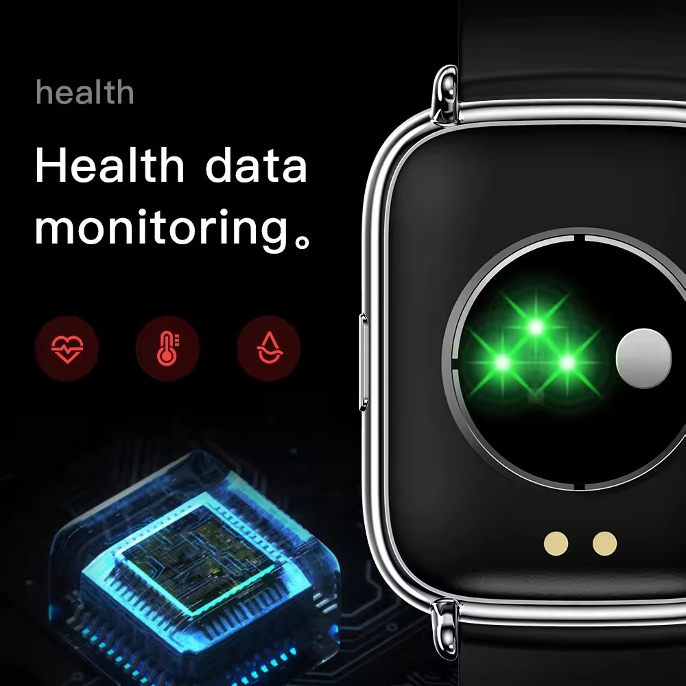 UM68T Smartwatch Reloj 1.69 "square full screen blood pressure heart rate monitoring Body temperature smart watch