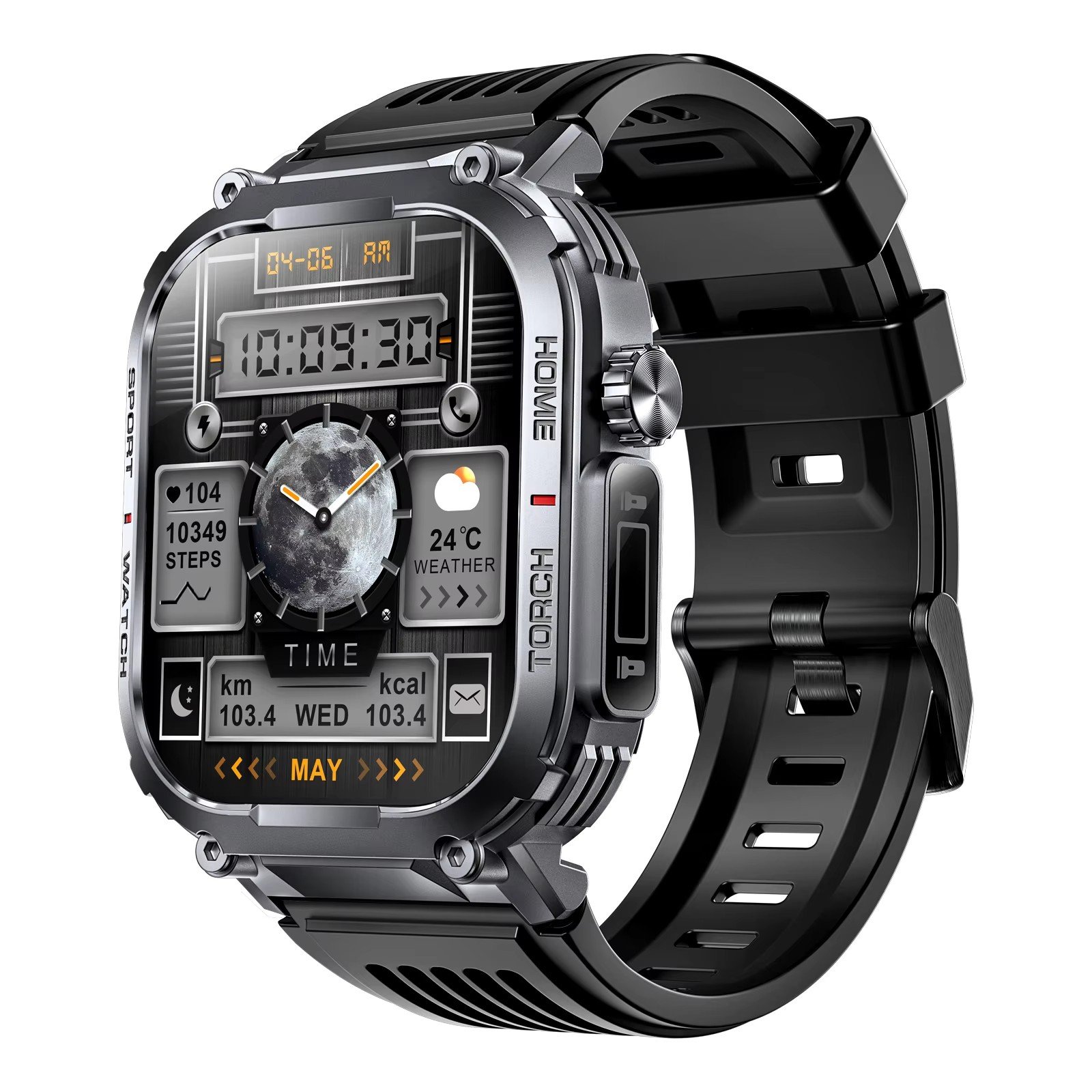 2.02 inch HD large screen Outdoor Sports Wristwatch S320B 3ATM waterproof Flashlight Fitness Tracking Smart Watch Customized