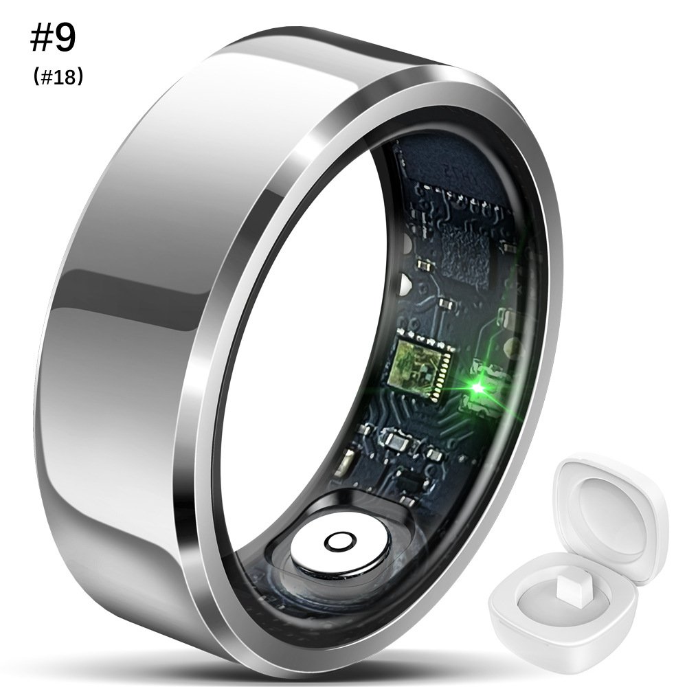 New Heart Rate Sleep Pedometer Smart Ring With Charging Case