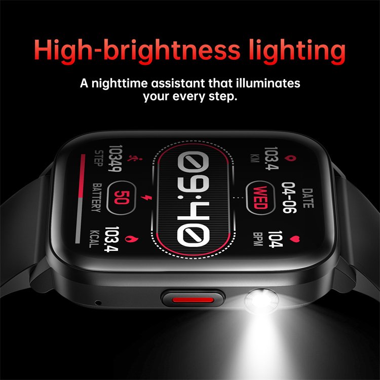 Cheap Luxury Fitness Sports Waterproof Flashlight Smartwatch Android Fashion relojes Inteligente Smart Watch 2024 For Men Women