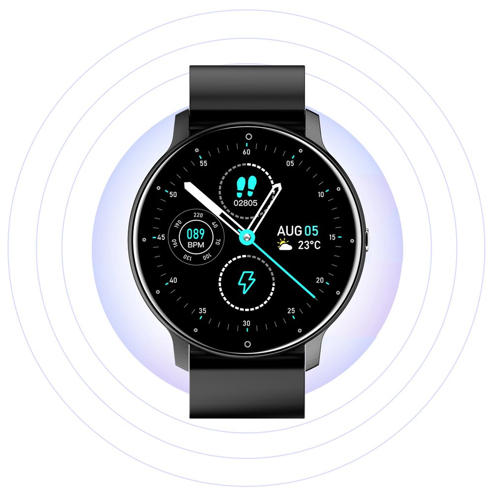 Sport Smart Watch Zl02 Full Touch Round Color Screen Blood Pressure Heart Rate Monitor Waterproof Smartwatch For Ios Android