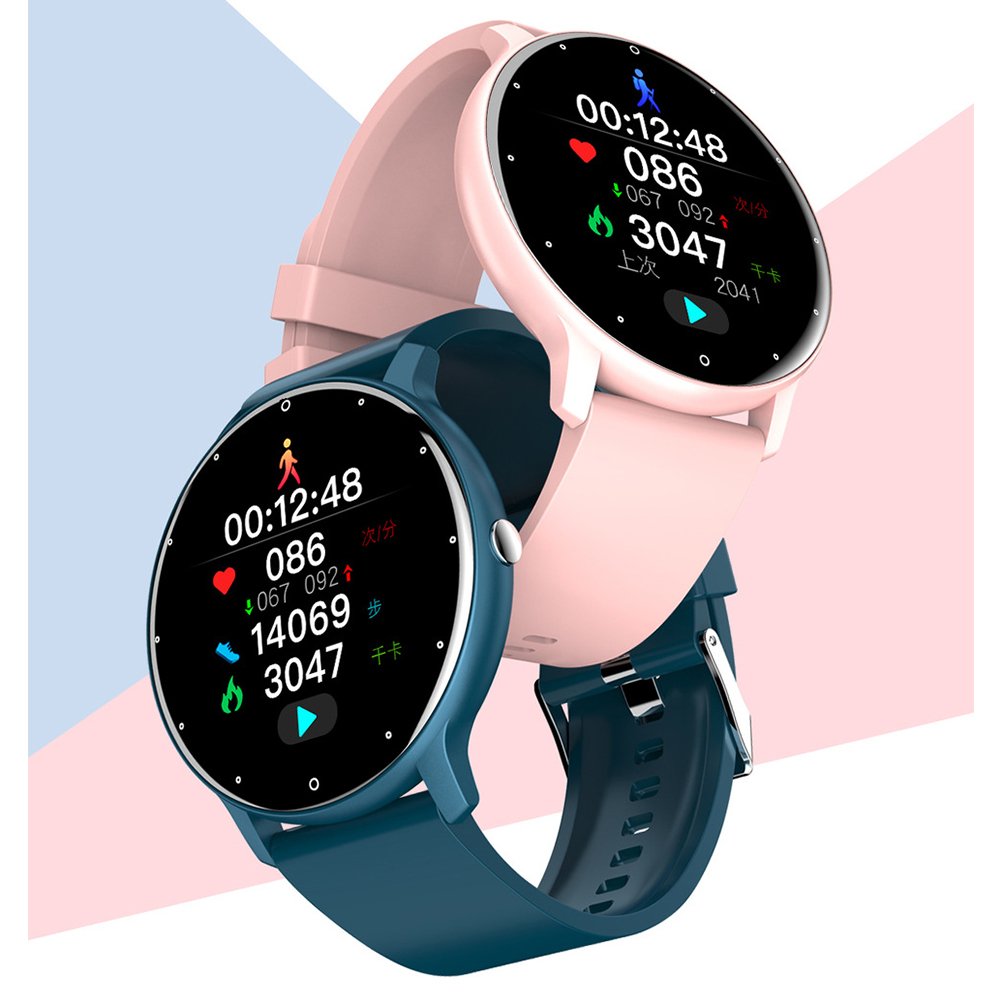 Sport Smart Watch Zl02 Full Touch Round Color Screen Blood Pressure Heart Rate Monitor Waterproof Smartwatch For Ios Android