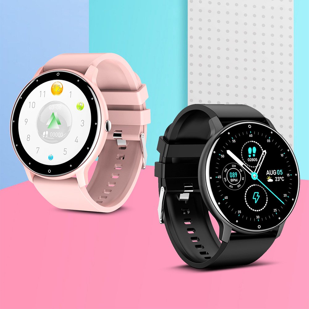 Sport Smart Watch Zl02 Full Touch Round Color Screen Blood Pressure Heart Rate Monitor Waterproof Smartwatch For Ios Android