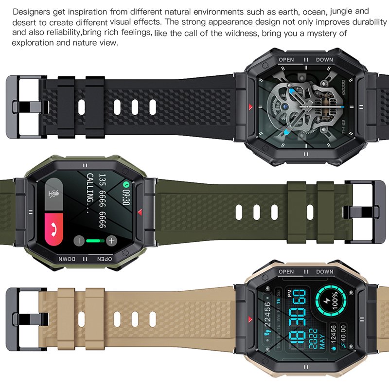 New K55 Smartwatch Men 2025 Bluetooth Call 24H Healthy Monitor Ip68 Waterproof Da Fit App Outdoor Sports Fitness Smart Watch