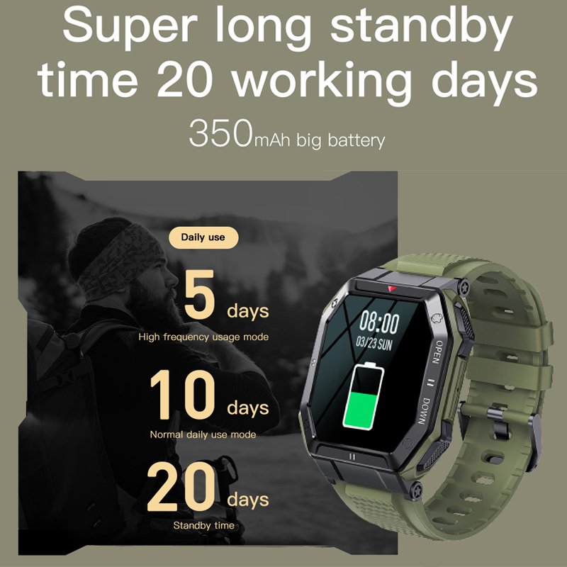 New K55 Smartwatch Men 2025 Bluetooth Call 24H Healthy Monitor Ip68 Waterproof Da Fit App Outdoor Sports Fitness Smart Watch