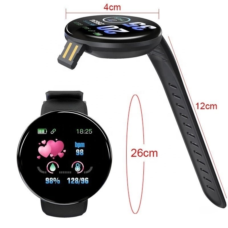 D18 Smartwatch Bracelet Sports Wristband Fitness Tracker Heart Rate Monitor Watch Smart Band for mobile phones