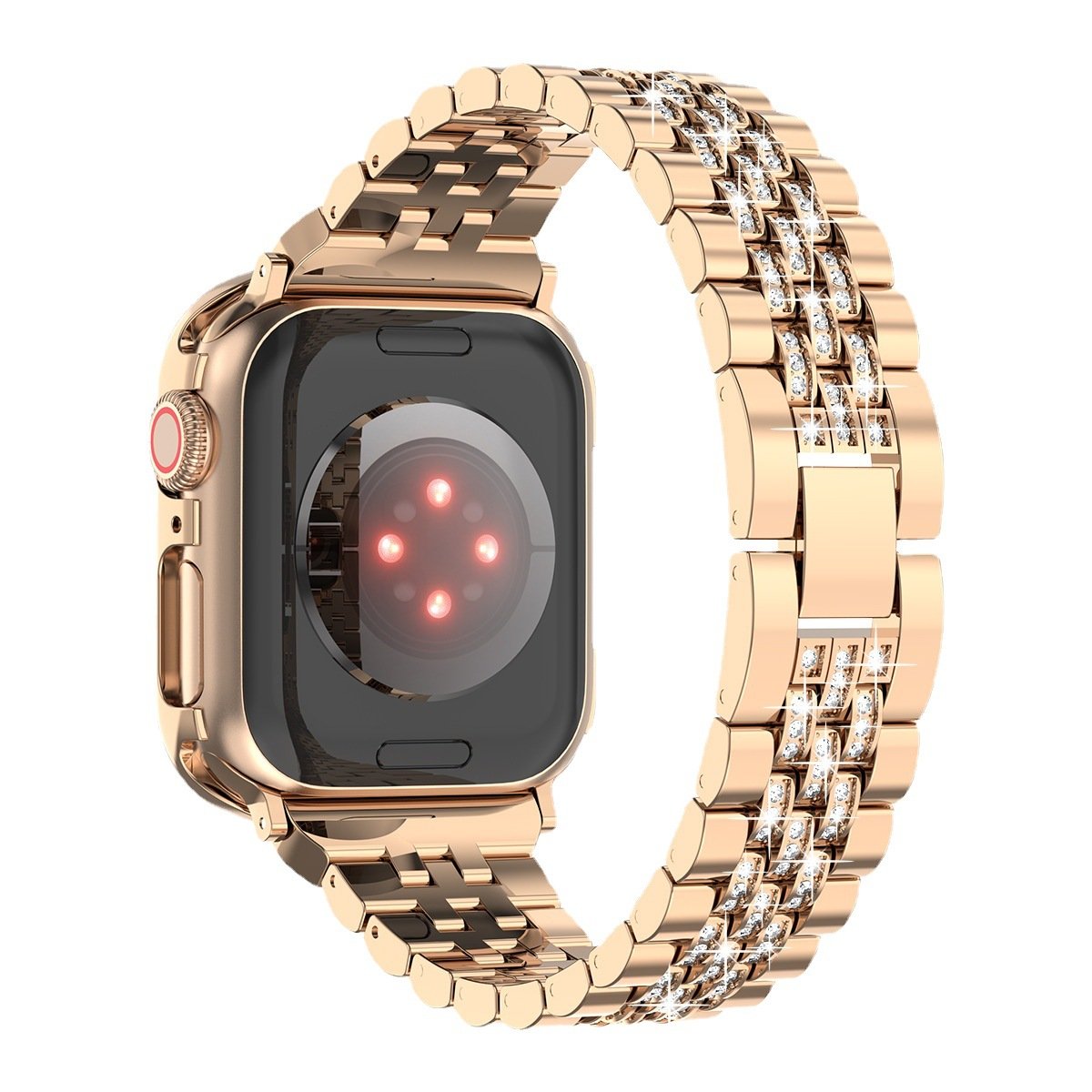 Yapears Fashion Metal Diamond Smart Watch Strap With Case All in one For Iwatch Series 8 Ultra Band For Iwatch 45mm 49mm