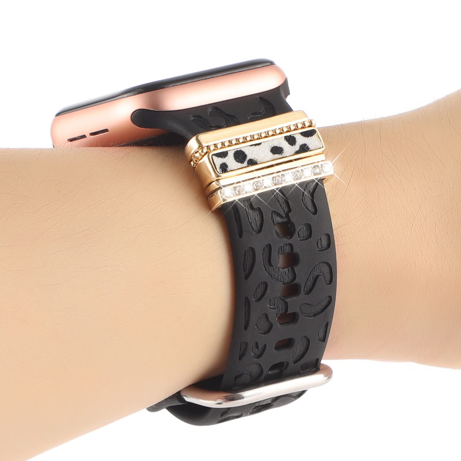 Handodo Smart Watch Silicone Band Decorative Rings Loops Rhinestone Charms Fashion Charms Decorative Compatible with Apple Watch