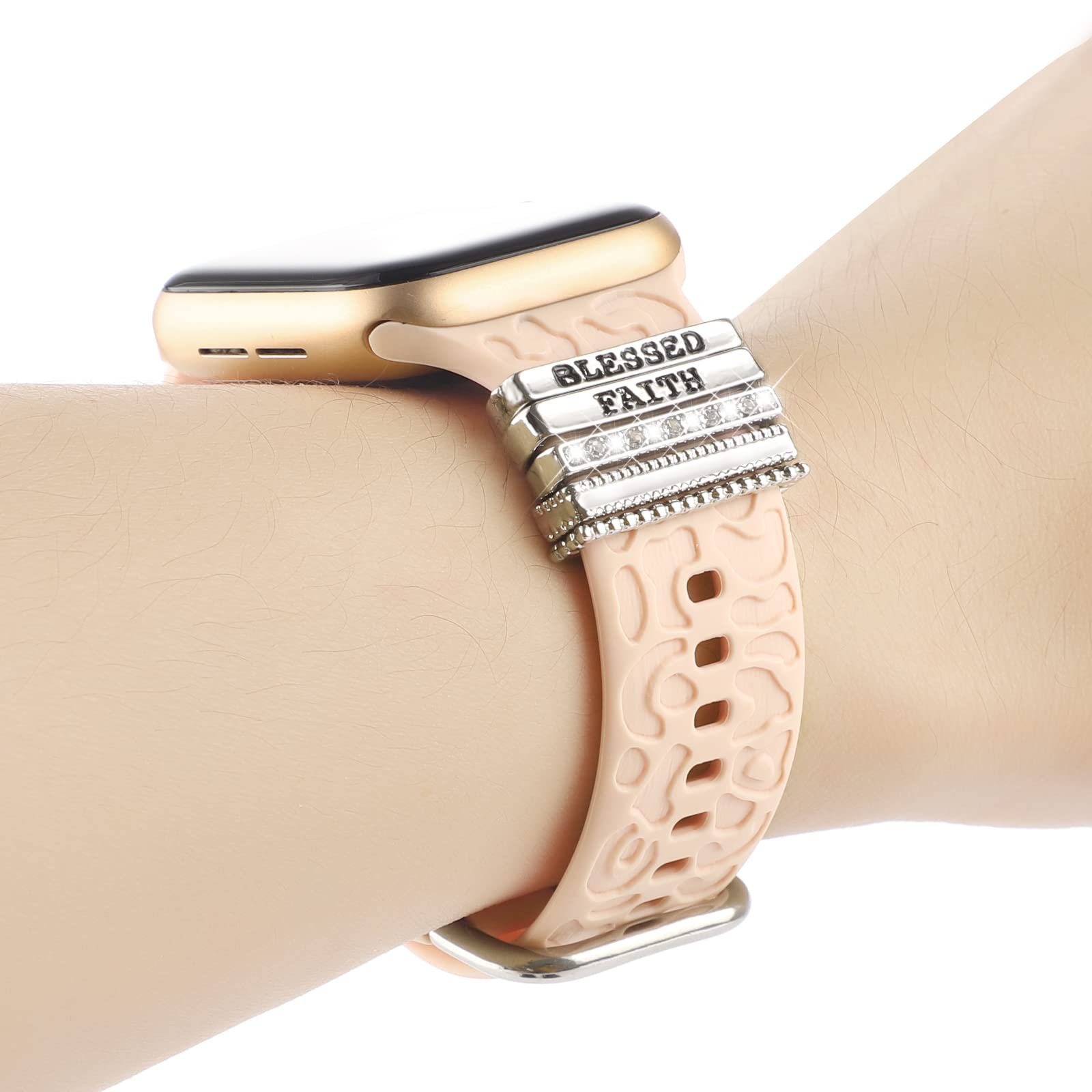 Handodo Smart Watch Silicone Band Decorative Rings Loops Rhinestone Charms Fashion Charms Decorative Compatible with Apple Watch